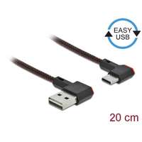 DeLock Delock easy-usb 2.0 cable type-a male to usb type-c male angled left / right 0,2m black 85279