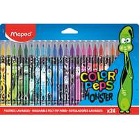 MAPED Filctoll készlet, 2,8 mm, kimosható, maped "colorpeps monster" 24 különböző szín 845401