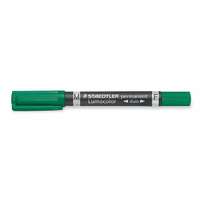 STAEDTLER Alkoholos marker, 0,6/1,5 mm, kúpos, kétvégű, staedtler "lumocolor duo 348", zöld 348-5
