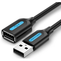 VENTION Vention usb-a 2.0/m - usb-a 2.0/f (hosszabbító, pvc fekete) , 1,5m, kábel