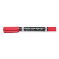 STAEDTLER Alkoholos marker, 0,6/1,5 mm, kúpos, kétvégű, staedtler "lumocolor duo 348", piros 348-2
