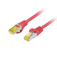 LANBERG Net patch kábel cat.6a s/ftp lszh 0.5m piros, réz pcf6a-10cu-0050-r