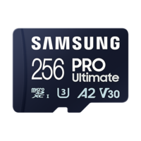 Samsung Samsung memóriakártya, pro ultimate microsd 256gb, class 10, v30, a2, grade 3 (u3), r200/w130 mb-my256sa/ww