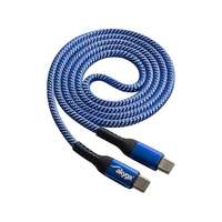 Akyga Akyga ak-usb-37 usb-c - usb-c m/m adatkábel 1m kék-fehér (braided)