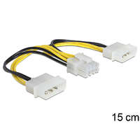 DeLock Delock kábel - 83410 (1 x 8 pines eps - 2 x 4 pines molex, 15cm)