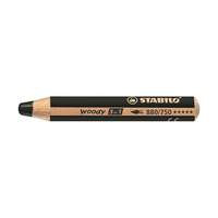 STABILO Színes ceruza, kerek, vastag, stabilo "woody 3 in 1", fekete 880/750
