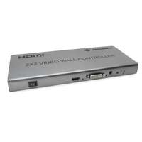 PROCONNECT Proconnect videófal kontroller 2x2, 4xhdmi out, hdmi in, dvi in, loop out, rs232, ir, fhd pc-vw2x2-l