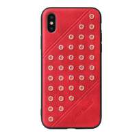 FIERRE SHANN Fierre shann műanyag telefonvédő (bőr hatású hátlap, szegecses) piros gp-81745