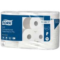 TORK Toalettpapír, t4 rendszer, 3 rétegű, 12 cm átmérő, premium, tork "soft", fehér 110317