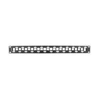 LANBERG Lanberg ppks-1224-b 19"/1u üres fekete patch panel 24 db keystone jack fogadására, kábeltartóval