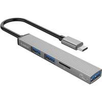 ORICO Orico usb3.0 hub - ah-a12f-gy (4 port, bemenet: usb-a, kimenet: 1xusb-a3.0+2xusb-a2.0+tf kártyaolvasó, szürke) orico-ah-a12f-gy-bp