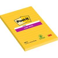 POST-IT öntapadó jegyzettömb, 102x152 mm, 90 lap, vonalas, 3m postit "super sticky", sárga 7100172740