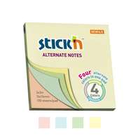 STICK N Stickn 76x76 mm 100 lap 4 színű pasztell öntapadó jegyzettömb 21821