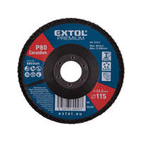 EXTOL PREMIUM Lamellás csiszoló acél, alu, műa. és fa munkadarabok csiszolására, 115x22mm; p100, kúpos,max.:13.200 ford./perc, en13743