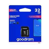 Goodram Goodram memóriakártya 32gb (microsdhc, class 10, uhs-i 1, m1aa-0320r11 utód) + sd adapter m1aa-0320r12