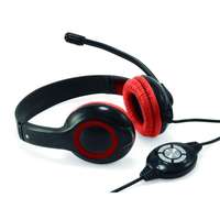 Conceptronic Conceptronic fejhallgató - cchatstaru2r (usb, hangerőszabályzó, 200 cm kábel, fekete/piros)