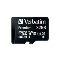 VERBATIM Verbatim 44083 sdhc 32gb u1 class 10 micro memóriakártya + adapter