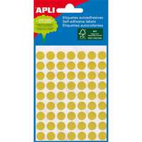 APLI Etikett, 8 mm kör, kézzel írható, színes, apli, sárga, 288 etikett/csomag 2044