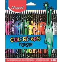 MAPED Színes ceruza készlet, háromszögletű, maped "colorpeps monster" 24 különböző szín 862624