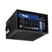 Akyga Akyga ak-c1-500 atx számítógép tápegység 500w p4+4 2x pci-e 6+2 pin 4x sata 2x