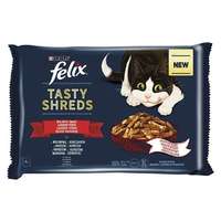 FELIX állateledel alutasakos felix tasty shreds macskáknak 4-pack házias marha-csirke válogatás szószban 4x80g 12450205