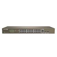 IP-COM Ip-com switch - f1026f (24 port 100mbps + 2 port 1gbps sfp; 1u fém ház, rackbe szerelhető)