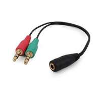 Gembird Gembird 2db jack stereo 3,5mm - jack stereo 3,5mm (4pin) m/f adapter 0.2m fekete cca-418