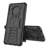 gigapack Defender műanyag telefonvédő (ütésállóság, szilikon belső, kitámasztó, autógumi) fekete gp-92293