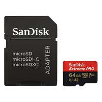 Sandisk Memóriakártya sandisk microsdxc extreme pro u3 v30 64 gb + adapter 00214503