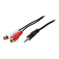 LogiLink Logilink audiokábel, 3,5 mm-es 3 tűs/m-2x rca/f, fekete, 0,2 m