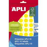 APLI Etikett, 16 mm kör, kézzel írható, színes, apli, sárga, 432 etikett/csomag 02738
