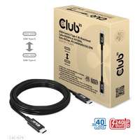 CLUB 3D Kab club3d usb4 gen3x2 type-c bi-directional cable 8k60hz or 4k120hz, data 40gbps, pd 240w(48v/5a) epr m/m 3m cac-1579