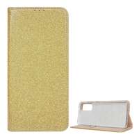 gigapack Tok álló, bőr hatású (flip, szilikon belső, oldalra nyíló, asztali tartó funkció, bankkártya tartó, csillogó) arany gp-95031