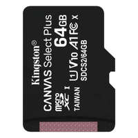 KINGSTON Kingston memóriakártya 64gb (microsdxc canvas select plus - class 10, uhs-1, a1) + sd adapter sdcs2/64gb