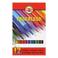 KOH-I-NOOR Színes ceruza készlet, henger alakú, famentes, koh-i-noor "progresso 8756/12", 12 különböző szín 8756012007pz
