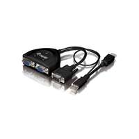 Equip Equip vga video-splitter - 332521 (2 port, vga+usb audio, 450mhz, fekete)