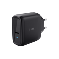 Trust Trust telefon töltő - maxo (1port 65w usb-c; fekete; hálózati csatlakozó; telefon és notebook töltésére (5-20v)) 24817