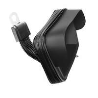 gigapack Kerékpáros és motoros telefontartó (tükörre, 360-ban forgatható, por és vízálló cipzáras tok, napellenző, 5.5") fekete gp-95792