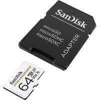 Sandisk Sandisk microsd kártya - 64gb microsdxc high endurance (100 mb/s, class 10 u3, v30) + adapter 00183566