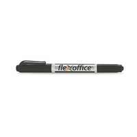 FLEXOFFICE Alkoholos marker, 0,4/1,0 mm, kúpos, kétvégű, flexoffice "pm01", fekete fo-pm01black
