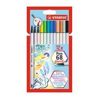 STABILO Stabilo pen 68 brush 12db-os vegyes színű ecsetfilc 568/12-21