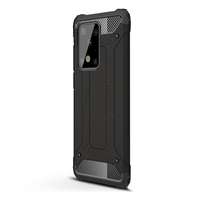 gigapack Defender műanyag telefonvédő (ütésállóság, légpárnás sarok, szilikon belső, fémhatás) fekete gp-93082