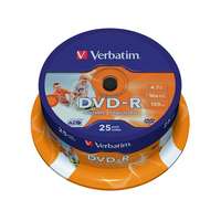 VERBATIM Dvd-r lemez, nyomtatható, matt, id, 4,7gb, 16x, 25 db, hengeren, verbatim 43538