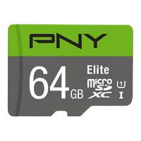 PNY Pny 64gb microsdxc elite class 10 uhs-i + adapterrel p-sdux64u185gw-ge