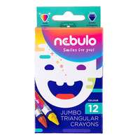 NEBULO Nebulo jumbo háromszög alakú 12db-os vegyes színű zsírkréta készlet njzsk-tr-12