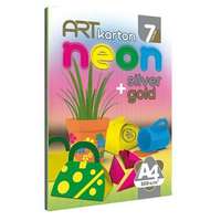 LIZZY CARD Art karton: színes kartonpapír készlet, neon - 7 db-os