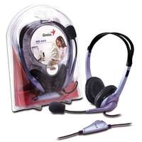 Genius Genius fejhallgató - hs-04s (3.5mm jack, hangerőszabályozó, mikrofon, lila-fekete) 31710025100