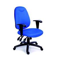 MAYAH Irodai szék, állítható karfával, exkluzív kék szövetborítás, fekete lábkereszt, mayah "energetic" 10012-02 blue