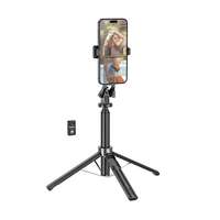 HOCO Hoco k21 szelfibot (univerzális, alumínium tripod állvány, állítható, bluetooth távkioldó, 137cm, 4.5-7.0" méret) fekete