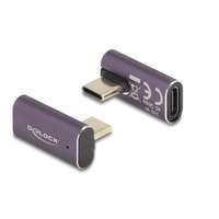 No Name Delock usb adapter 40 gbps usb type-c pd 3.1 240 w csatlakozódugóval - csatlakozóhüvellyel, elforgatott ívelt bal / jobb 8k 60 hz fém